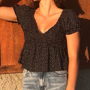 La Hearts Black and White Blouse